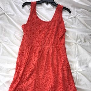 Coral lace sundress